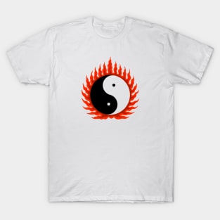 Flaming Yin-Yang / White variant T-Shirt